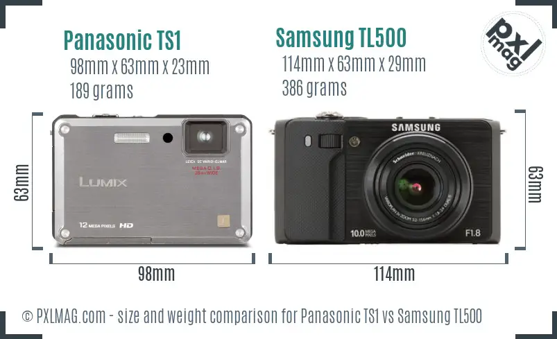Panasonic TS1 vs Samsung TL500 size comparison Panasonic TS1 vs Samsung TL500 size comparison