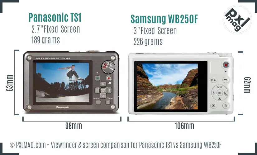 Panasonic TS1 vs Samsung WB250F Screen and Viewfinder comparison Panasonic TS1 vs Samsung WB250F Screen and Viewfinder comparison