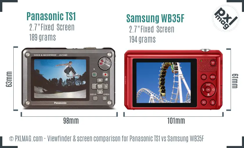 Panasonic TS1 vs Samsung WB35F Screen and Viewfinder comparison