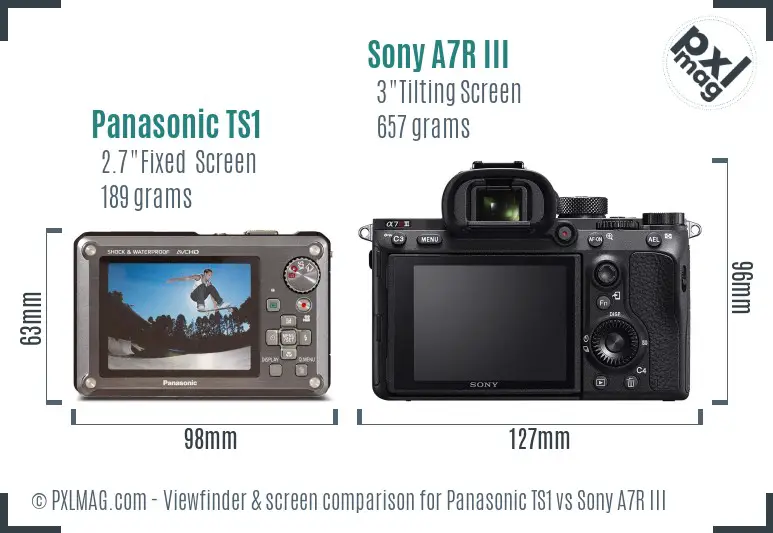 Panasonic TS1 vs Sony A7R III Screen and Viewfinder comparison Panasonic TS1 vs Sony A7R III Screen and Viewfinder comparison