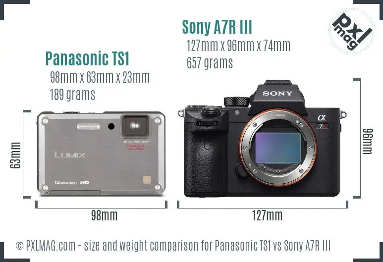 Panasonic TS1 vs Sony A7R III size comparison Panasonic TS1 vs Sony A7R III size comparison