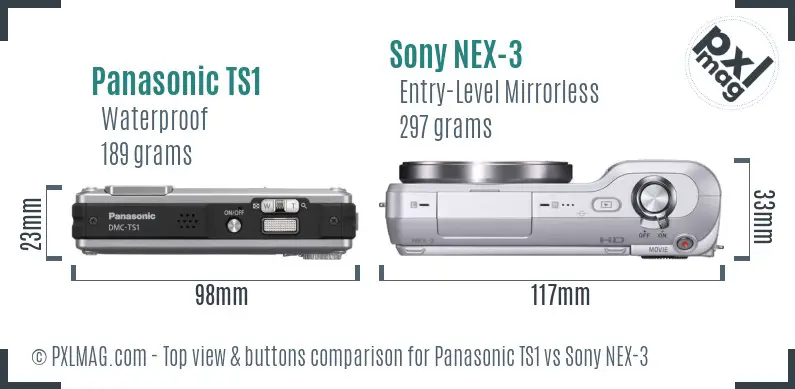 Top view design and control layout comparison