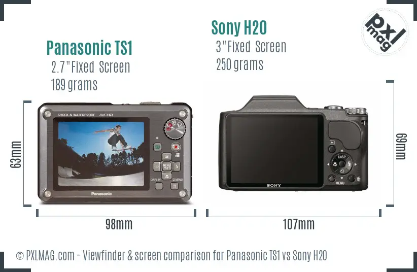 Panasonic TS1 vs Sony H20 Screen and Viewfinder comparison