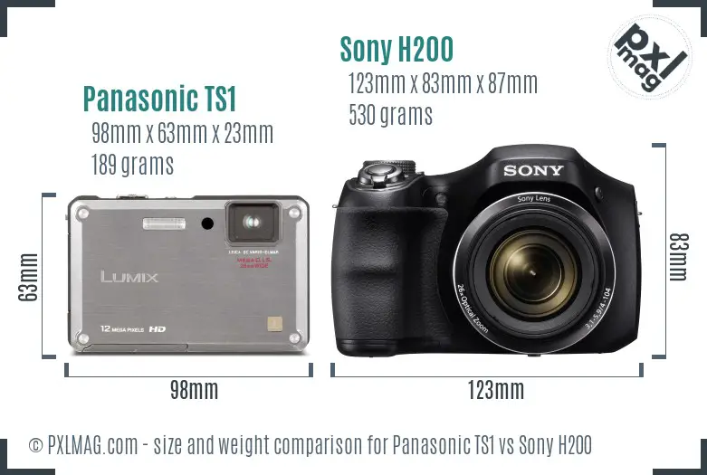 Panasonic TS1 vs Sony H200 size comparison Panasonic TS1 vs Sony H200 size comparison