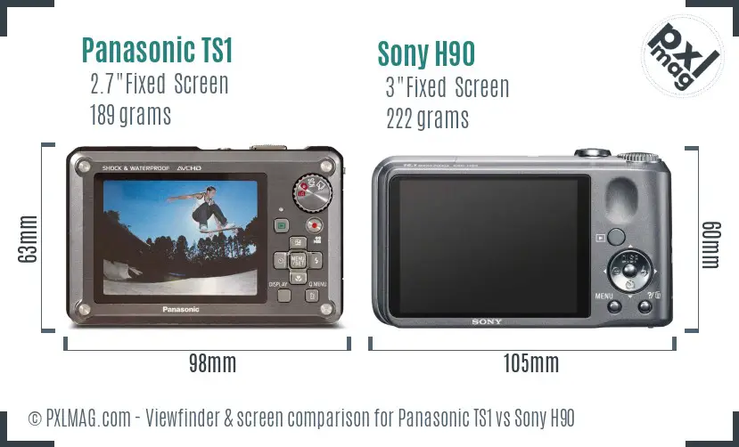 Panasonic TS1 vs Sony H90 Screen and Viewfinder comparison Panasonic TS1 vs Sony H90 Screen and Viewfinder comparison