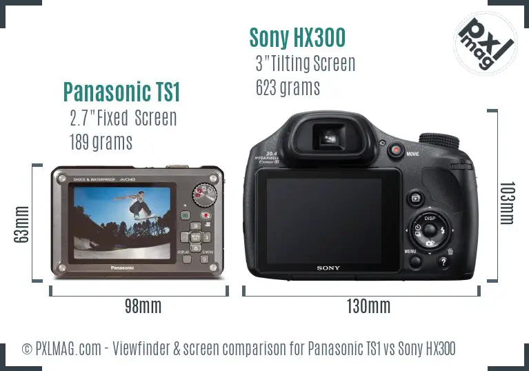 Panasonic TS1 vs Sony HX300 Screen and Viewfinder comparison Panasonic TS1 vs Sony HX300 Screen and Viewfinder comparison