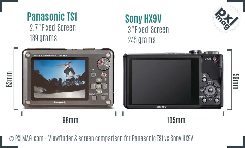 Panasonic TS1 vs Sony HX9V Screen and Viewfinder comparison Panasonic TS1 vs Sony HX9V Screen and Viewfinder comparison