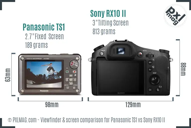 Panasonic TS1 vs Sony RX10 II Screen and Viewfinder comparison Panasonic TS1 vs Sony RX10 II Screen and Viewfinder comparison