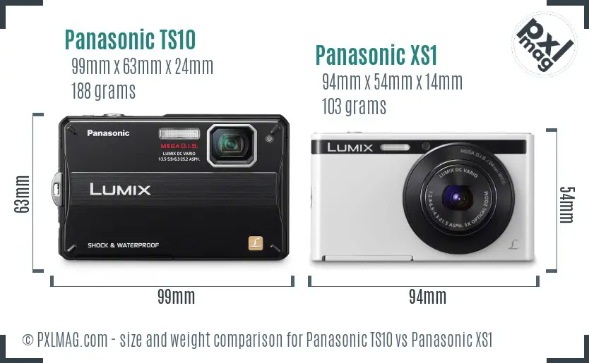 Panasonic TS10 vs Panasonic XS1 size comparison