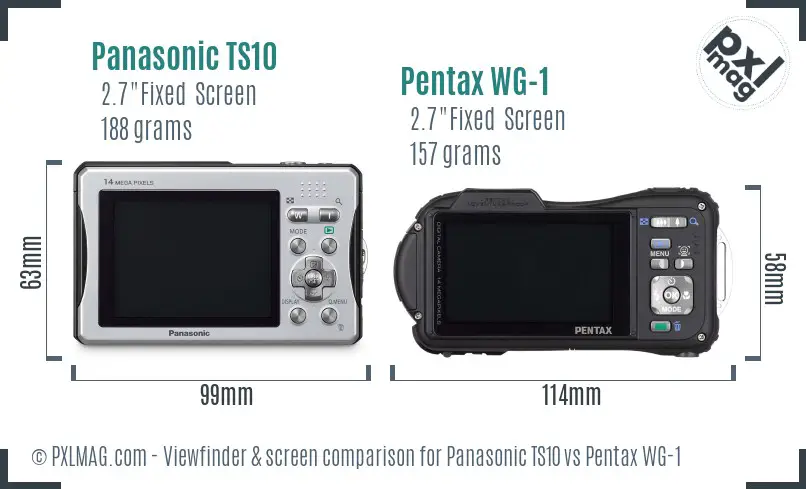 Panasonic TS10 vs Pentax WG-1 Screen and Viewfinder comparison
