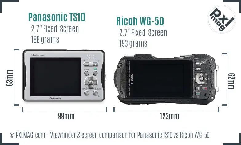Panasonic TS10 vs Ricoh WG-50 Screen and Viewfinder comparison Panasonic TS10 vs Ricoh WG-50 Screen and Viewfinder comparison