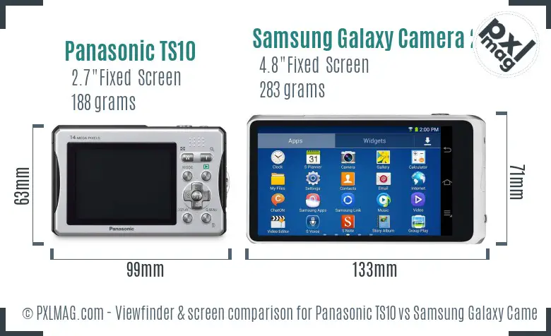 Panasonic TS10 vs Samsung Galaxy Camera 2 Screen and Viewfinder comparison