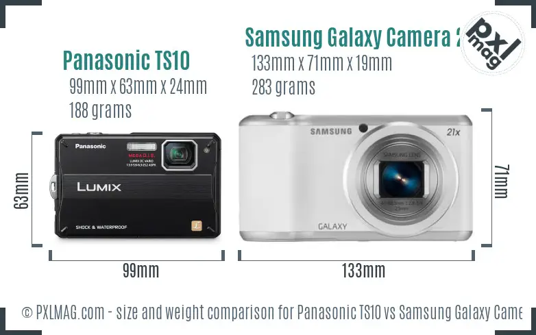 Panasonic TS10 vs Samsung Galaxy Camera 2 size comparison