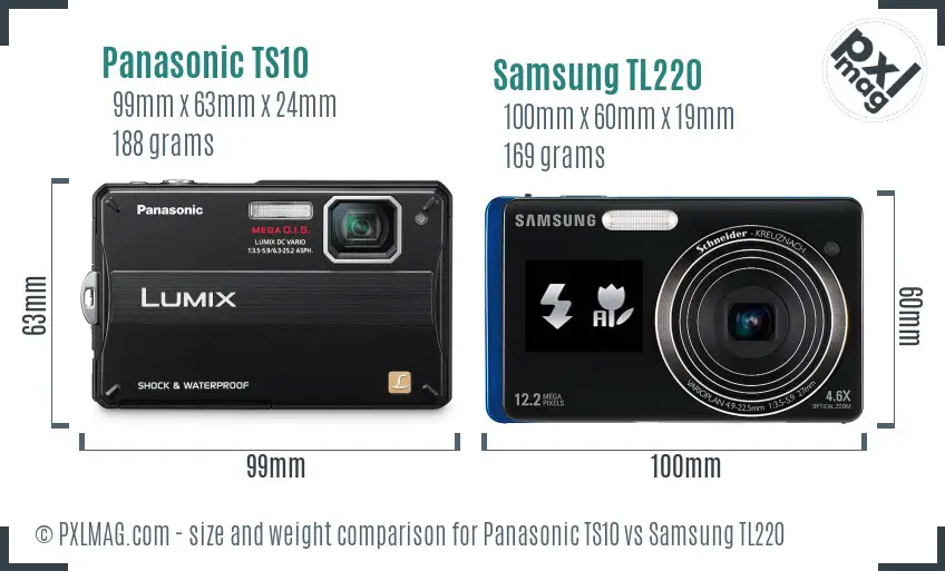 Panasonic TS10 vs Samsung TL220 size comparison Panasonic TS10 vs Samsung TL220 size comparison