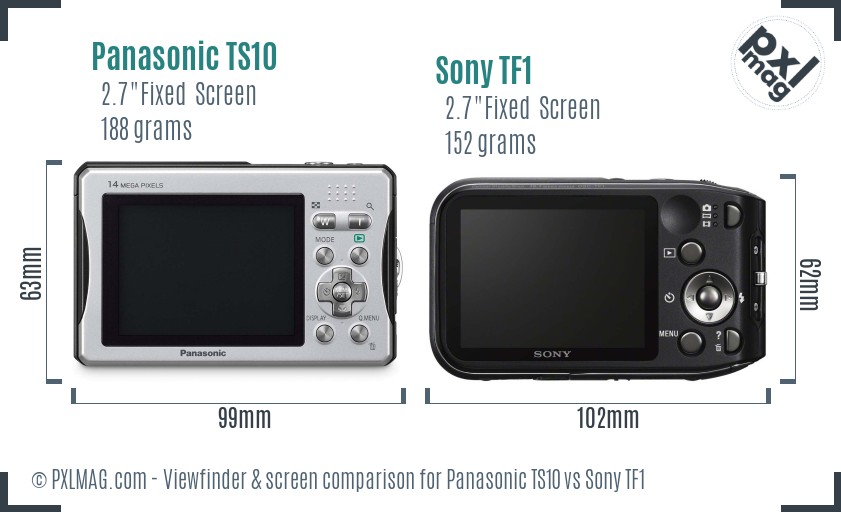 Panasonic TS10 vs Sony TF1 Screen and Viewfinder comparison