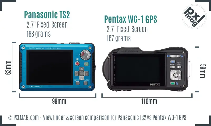 Panasonic TS2 vs Pentax WG-1 GPS Screen and Viewfinder comparison