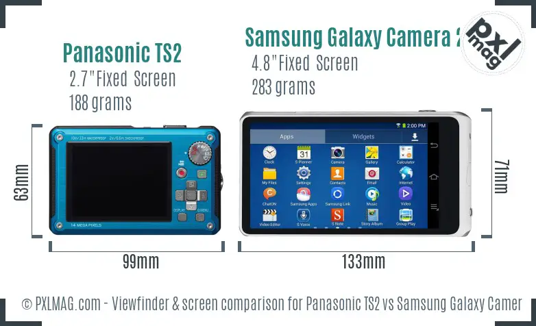 Panasonic TS2 vs Samsung Galaxy Camera 2 Screen and Viewfinder comparison Panasonic TS2 vs Samsung Galaxy Camera 2 Screen and Viewfinder comparison