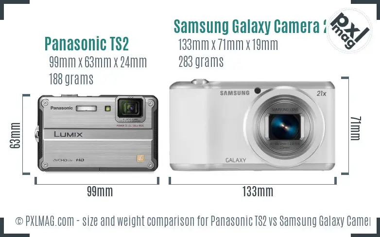 Panasonic TS2 vs Samsung Galaxy Camera 2 size comparison Panasonic TS2 vs Samsung Galaxy Camera 2 size comparison