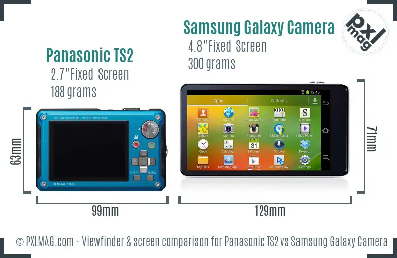 Panasonic TS2 vs Samsung Galaxy Camera Screen and Viewfinder comparison Panasonic TS2 vs Samsung Galaxy Camera Screen and Viewfinder comparison