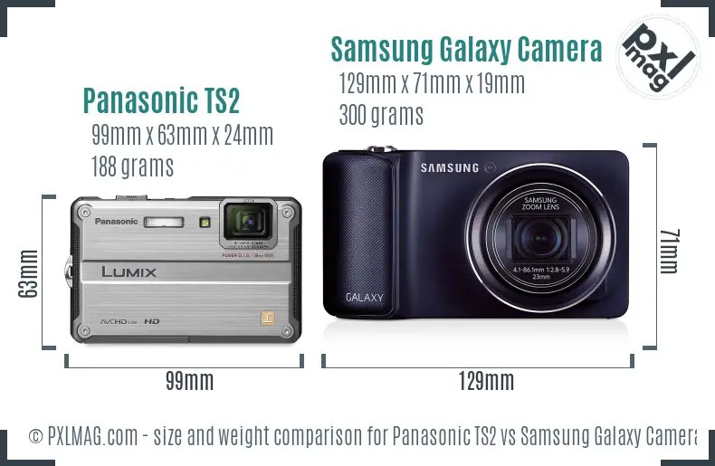Panasonic TS2 vs Samsung Galaxy Camera size comparison Panasonic TS2 vs Samsung Galaxy Camera size comparison