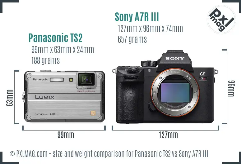 Panasonic TS2 vs Sony A7R III size comparison Panasonic TS2 vs Sony A7R III size comparison