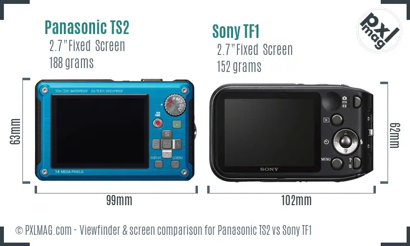 Panasonic TS2 vs Sony TF1 Screen and Viewfinder comparison