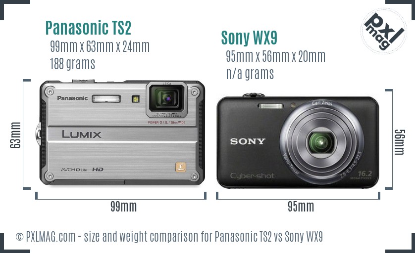 Panasonic TS2 vs Sony WX9 size comparison Panasonic TS2 vs Sony WX9 size comparison