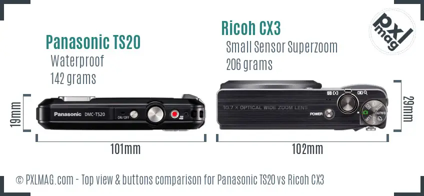Top view design and control layout comparison