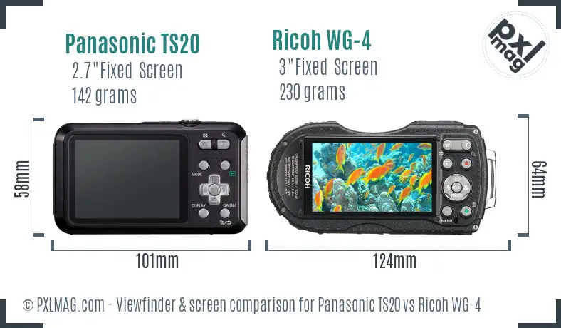Panasonic TS20 vs Ricoh WG-4 Screen and Viewfinder comparison Panasonic TS20 vs Ricoh WG-4 Screen and Viewfinder comparison