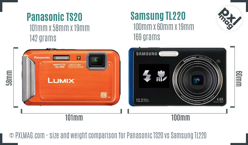 Panasonic TS20 vs Samsung TL220 size comparison Panasonic TS20 vs Samsung TL220 size comparison