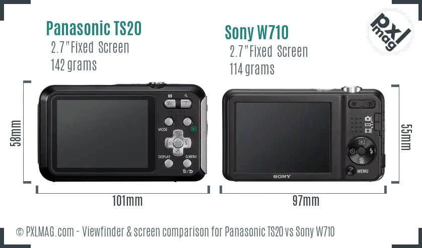Panasonic TS20 vs Sony W710 Screen and Viewfinder comparison Panasonic TS20 vs Sony W710 Screen and Viewfinder comparison