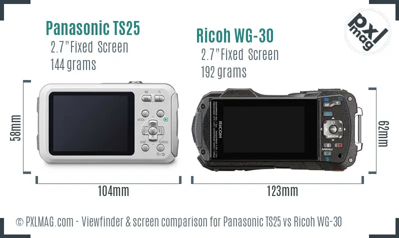 Panasonic TS25 vs Ricoh WG-30 Screen and Viewfinder comparison Panasonic TS25 vs Ricoh WG-30 Screen and Viewfinder comparison