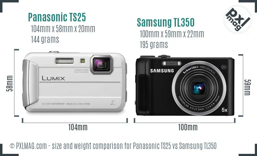 Panasonic TS25 vs Samsung TL350 size comparison Panasonic TS25 vs Samsung TL350 size comparison