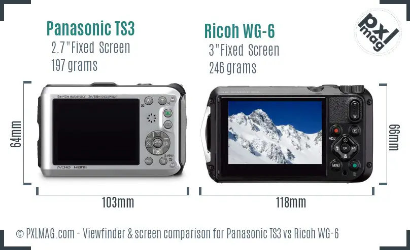 Panasonic TS3 vs Ricoh WG-6 Screen and Viewfinder comparison