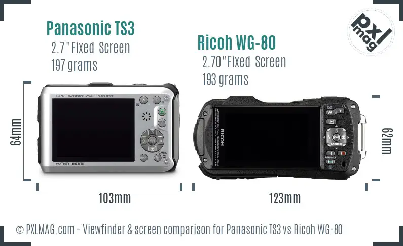 Panasonic TS3 vs Ricoh WG-80 Screen and Viewfinder comparison Panasonic TS3 vs Ricoh WG-80 Screen and Viewfinder comparison
