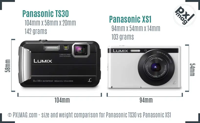 Panasonic TS30 vs Panasonic XS1 size comparison