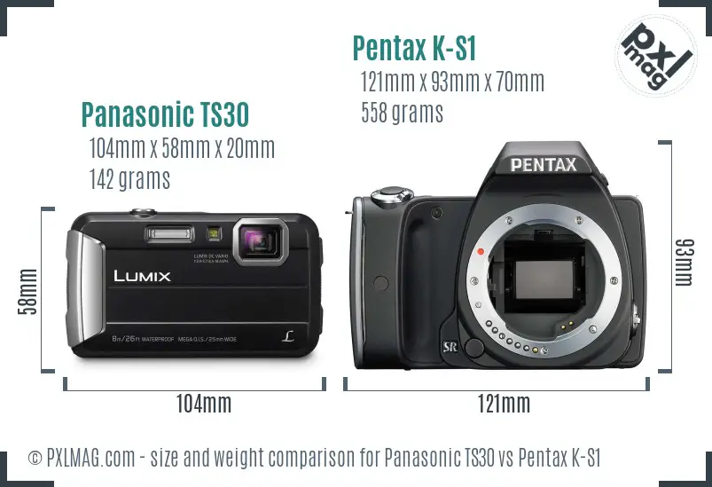 Panasonic TS30 vs Pentax K-S1 size comparison