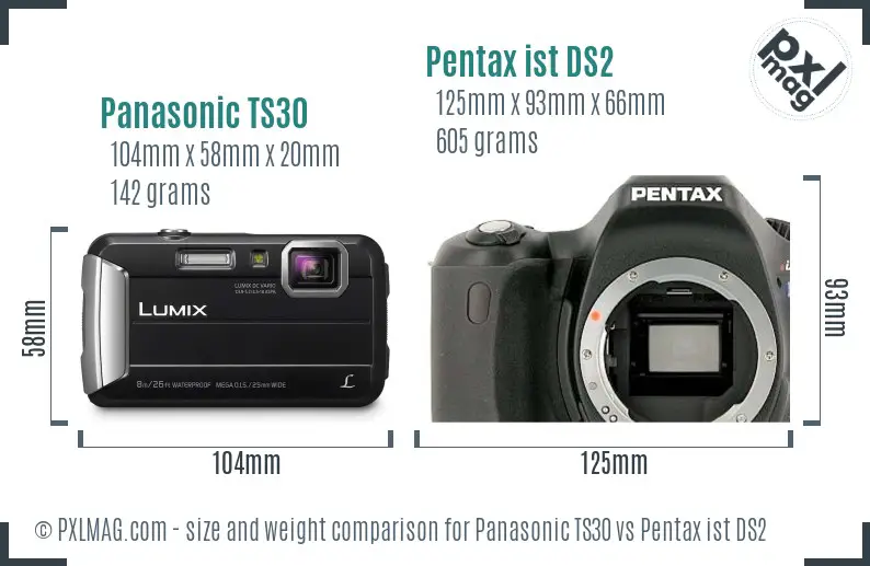 Panasonic TS30 vs Pentax ist DS2 size comparison