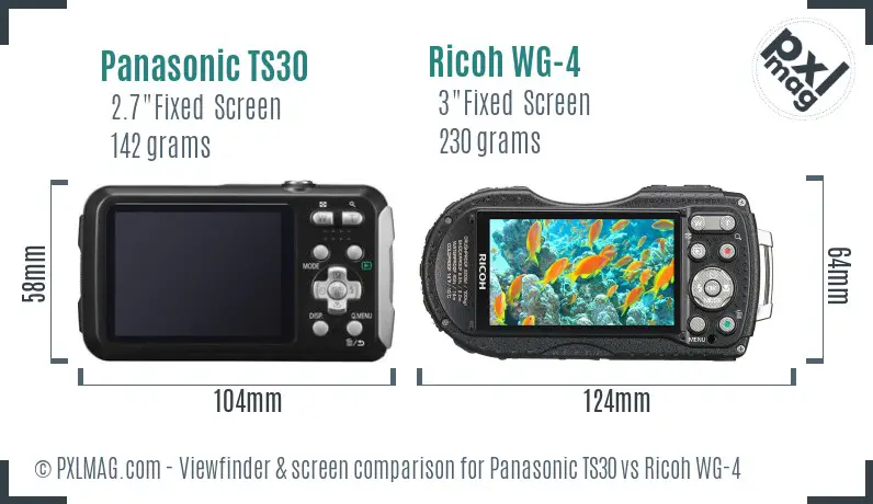 Panasonic TS30 vs Ricoh WG-4 Screen and Viewfinder comparison Panasonic TS30 vs Ricoh WG-4 Screen and Viewfinder comparison