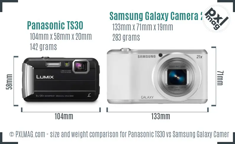Panasonic TS30 vs Samsung Galaxy Camera 2 size comparison Panasonic TS30 vs Samsung Galaxy Camera 2 size comparison