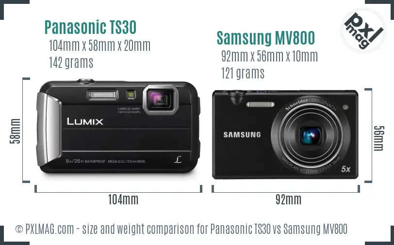 Panasonic TS30 vs Samsung MV800 size comparison Panasonic TS30 vs Samsung MV800 size comparison