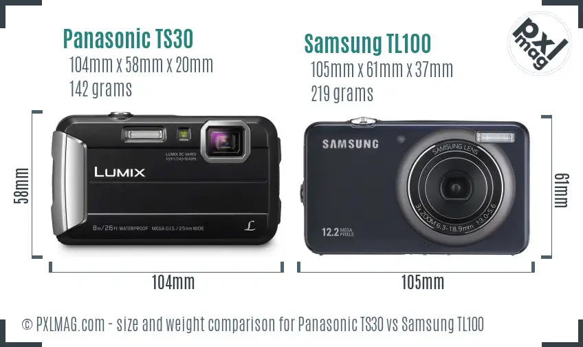 Panasonic TS30 vs Samsung TL100 size comparison Panasonic TS30 vs Samsung TL100 size comparison