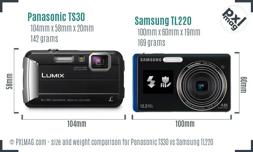 Panasonic TS30 vs Samsung TL220 size comparison Panasonic TS30 vs Samsung TL220 size comparison