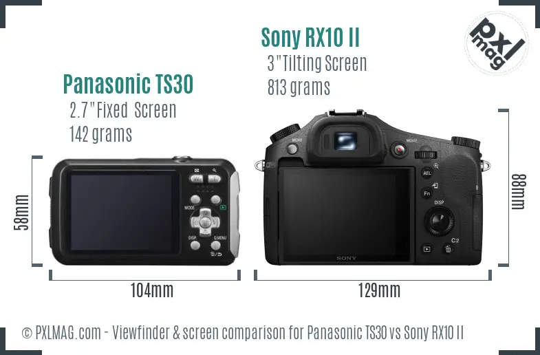 Panasonic TS30 vs Sony RX10 II Screen and Viewfinder comparison Panasonic TS30 vs Sony RX10 II Screen and Viewfinder comparison
