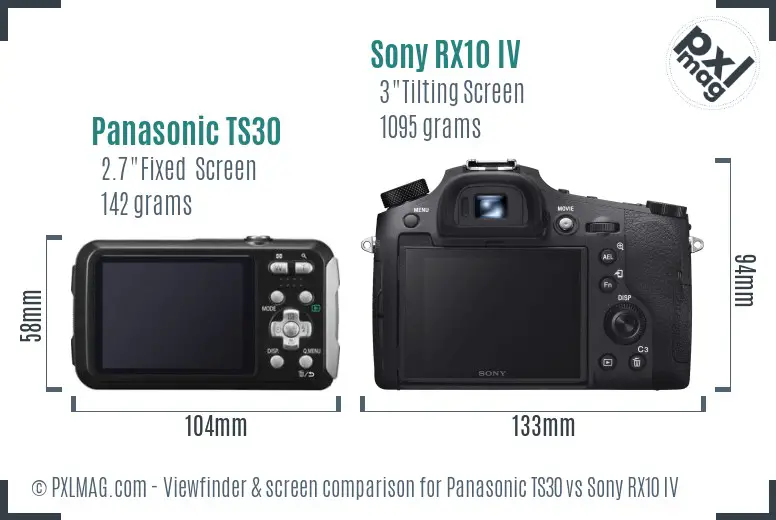 Panasonic TS30 vs Sony RX10 IV Screen and Viewfinder comparison Panasonic TS30 vs Sony RX10 IV Screen and Viewfinder comparison