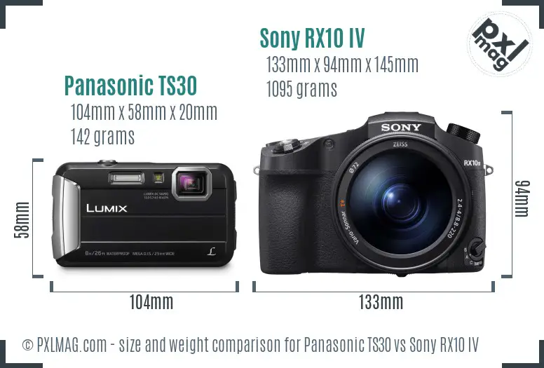 Panasonic TS30 vs Sony RX10 IV size comparison Panasonic TS30 vs Sony RX10 IV size comparison
