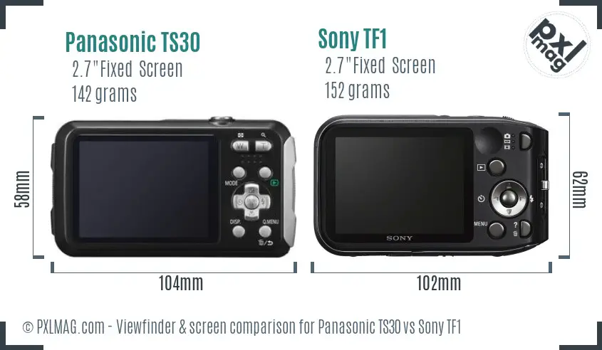 Panasonic TS30 vs Sony TF1 Screen and Viewfinder comparison Panasonic TS30 vs Sony TF1 Screen and Viewfinder comparison