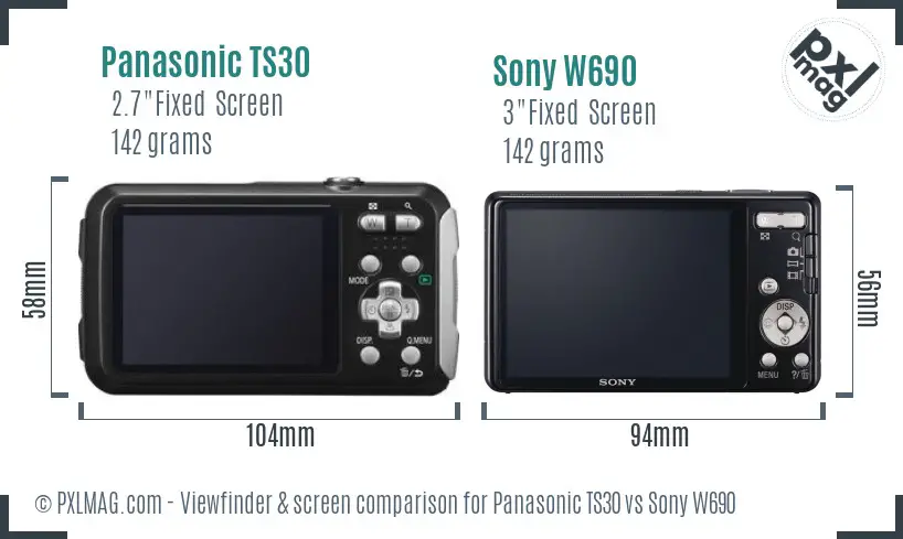 Panasonic TS30 vs Sony W690 Screen and Viewfinder comparison Panasonic TS30 vs Sony W690 Screen and Viewfinder comparison