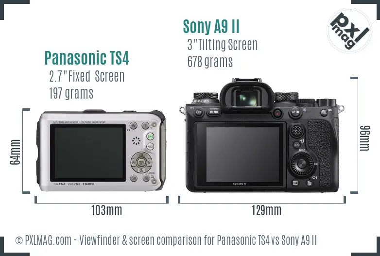 Panasonic TS4 vs Sony A9 II Screen and Viewfinder comparison Panasonic TS4 vs Sony A9 II Screen and Viewfinder comparison