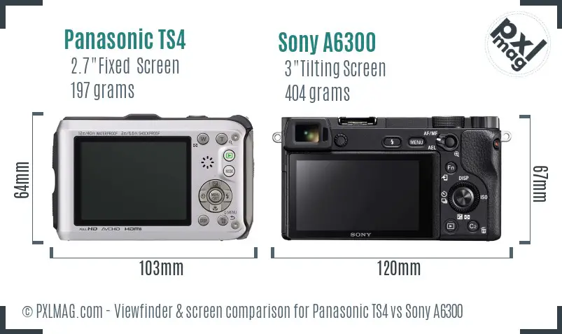 Panasonic TS4 vs Sony A6300 Screen and Viewfinder comparison Panasonic TS4 vs Sony A6300 Screen and Viewfinder comparison